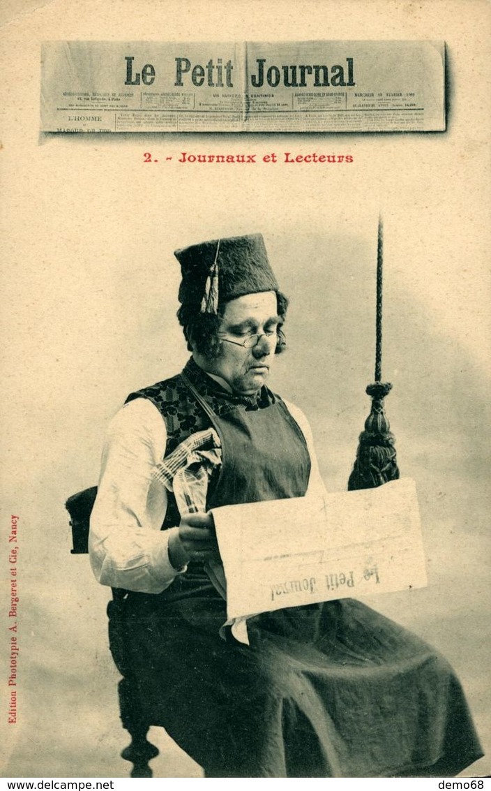 Fantaisie Publicité Pour Journal Coiffe Fez Chéchia Lecteurs Le Petit Journal Ed Bergeret - Pubblicitari