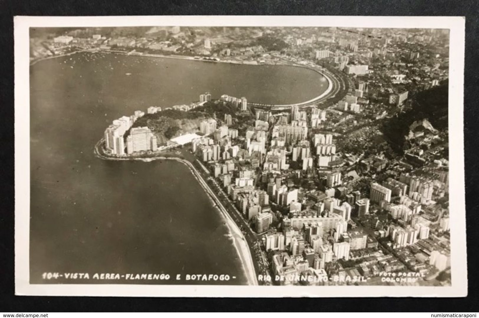 RIO DE JANEIRO VISTA AEREA FLAMENGO E BOTOFAGO VIAGGIATA VIA AEREA 1958 COD.C.1978 - Rio De Janeiro