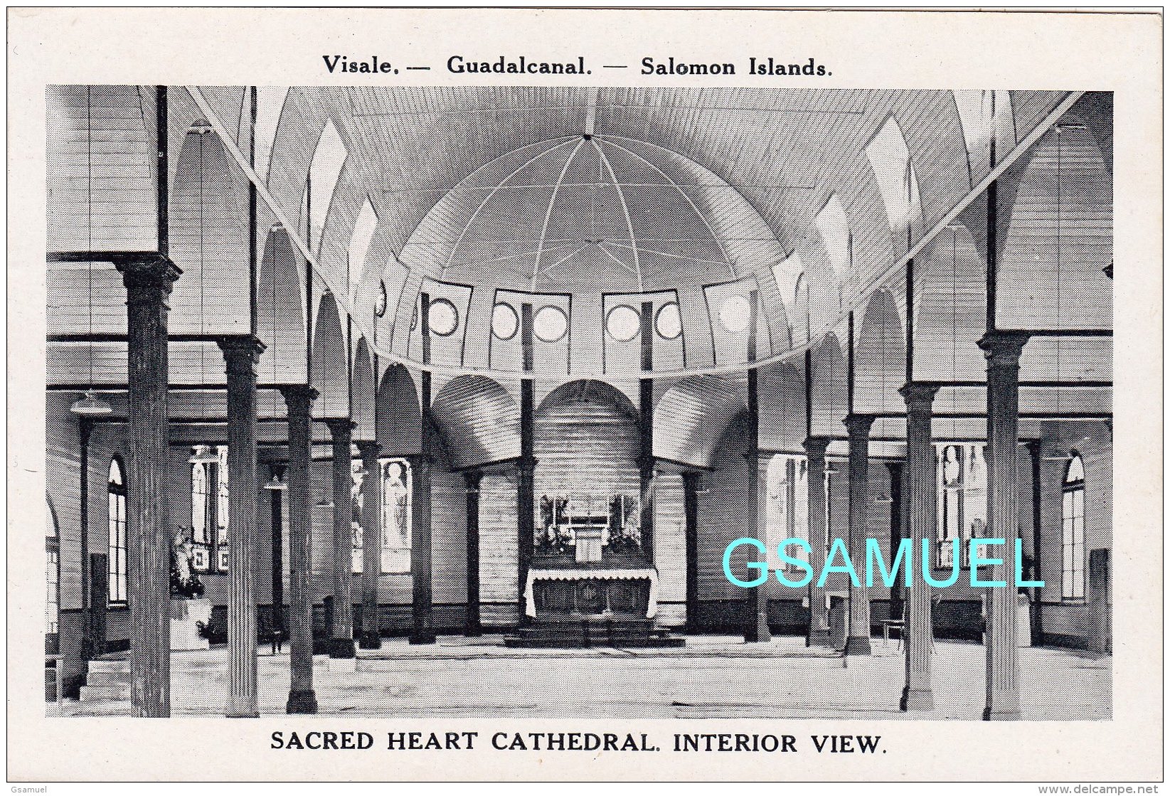 Oceanie, Visale Guadalcanal Salomon Islands, Sacred Heart Cathedral Interior View. - (voir Scan). - Salomon