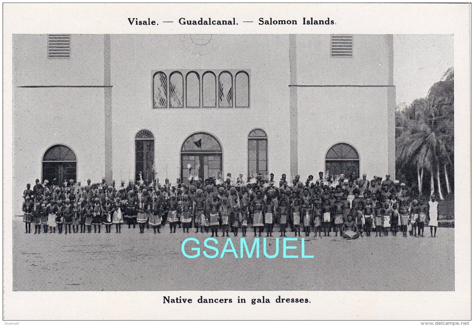 Oceanie, Visale Guadalcanal Salomon Islands, Native Dancers In Gala Dresses. - (voir Scan). - Salomon