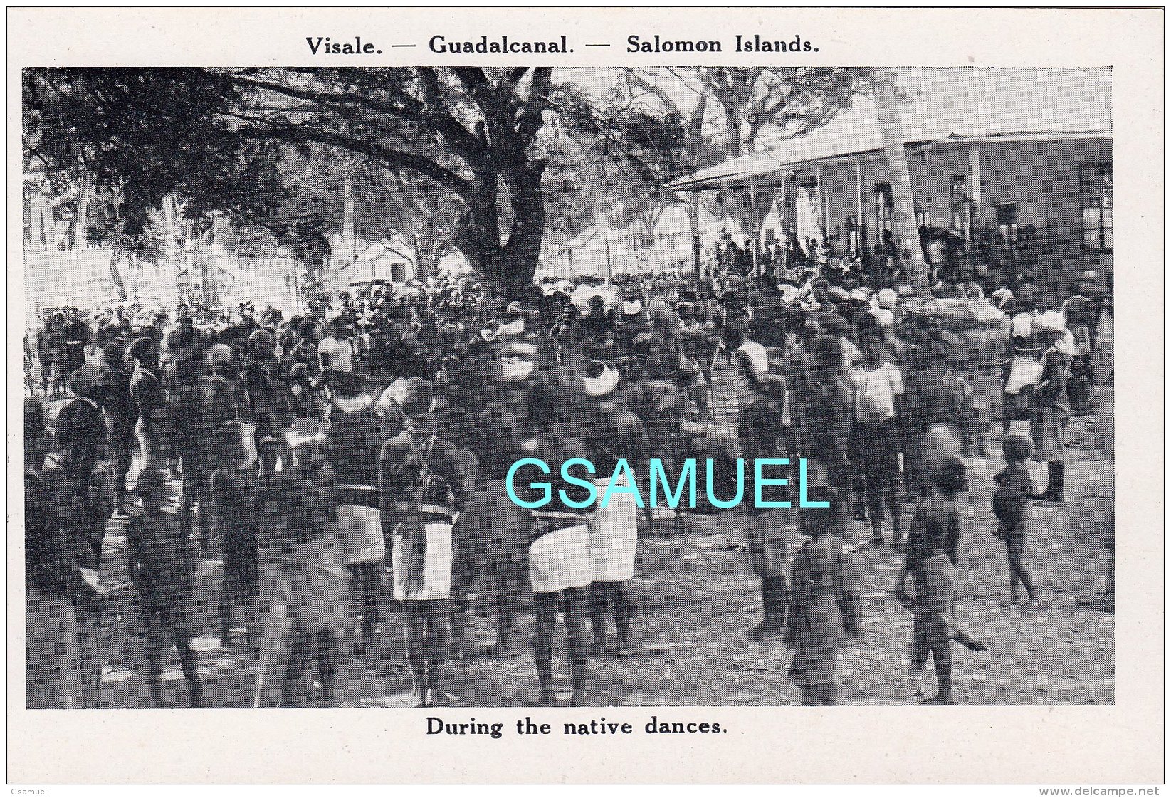 Oceanie, Visale Guadalcanal Salomon, Islands, During The Native Dances - Salomon