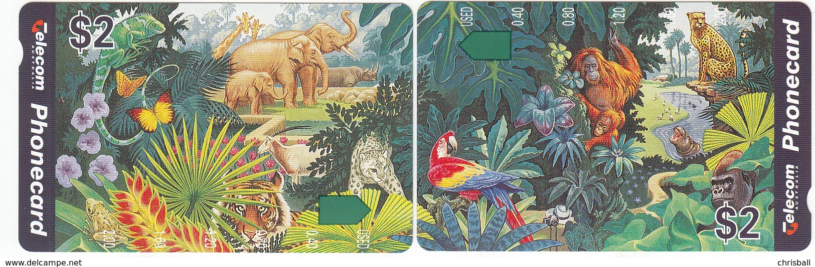 Australia - Wild Animal Joining Pair $2 Mint Unused Phonecards - Australien