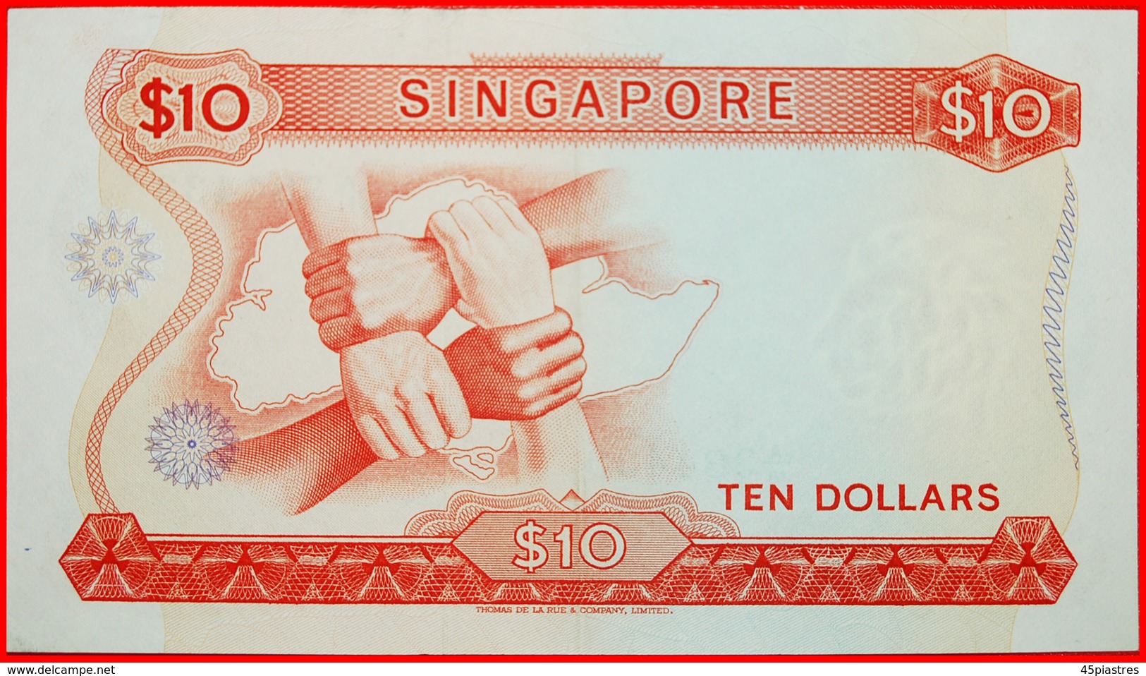 √ UNCOMMON TYPE: SINGAPORE ★ 10 DOLLARS (1967) CRISP! LOW START ★ NO RESERVE! - Singapour