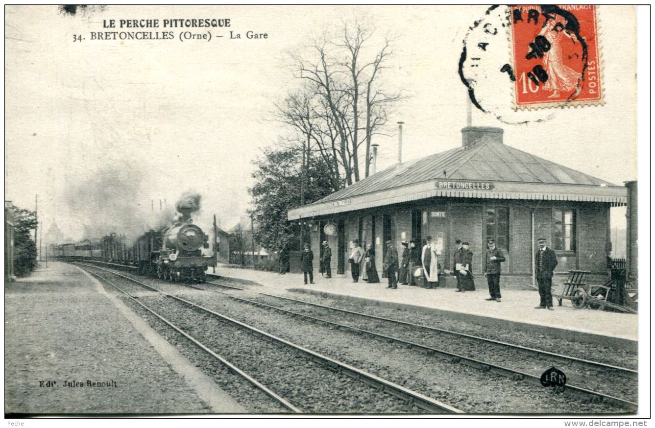 N°337 A -cpa Bretoncelles -la Gare- - Gares - Avec Trains