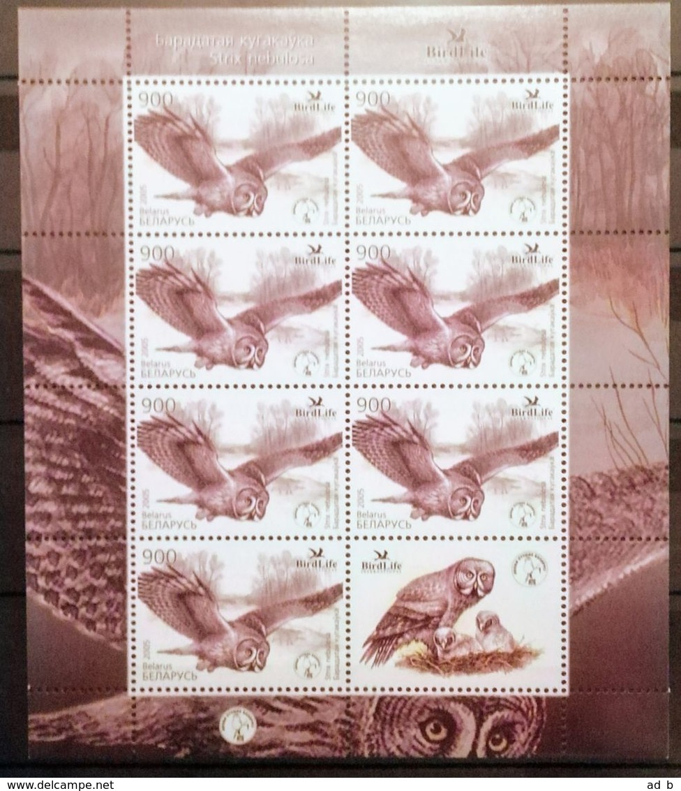 Belarus 2005. Bird Of The Year. Bearded Owl. Sheet. MNH - Owls