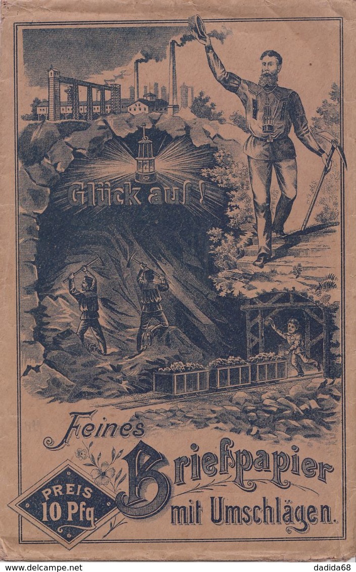 GLÜCK AUF -1899 - KOHLEBERGWERKE - MINES DE CHARBON -  RARE - 5 PLANCHES LETTRE A PAPIER - Non Classés