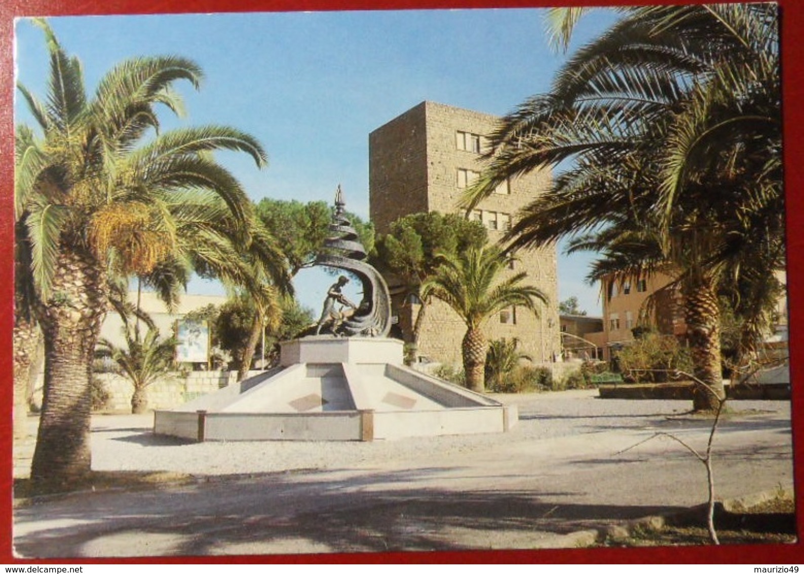 CARBONIA 1989 29 Giugno Monumento Al Minatore - Torre Civica Viaggiata X LECCE -USO SINGOLO Castelli 500 Lire -vedi Foto - Carbonia