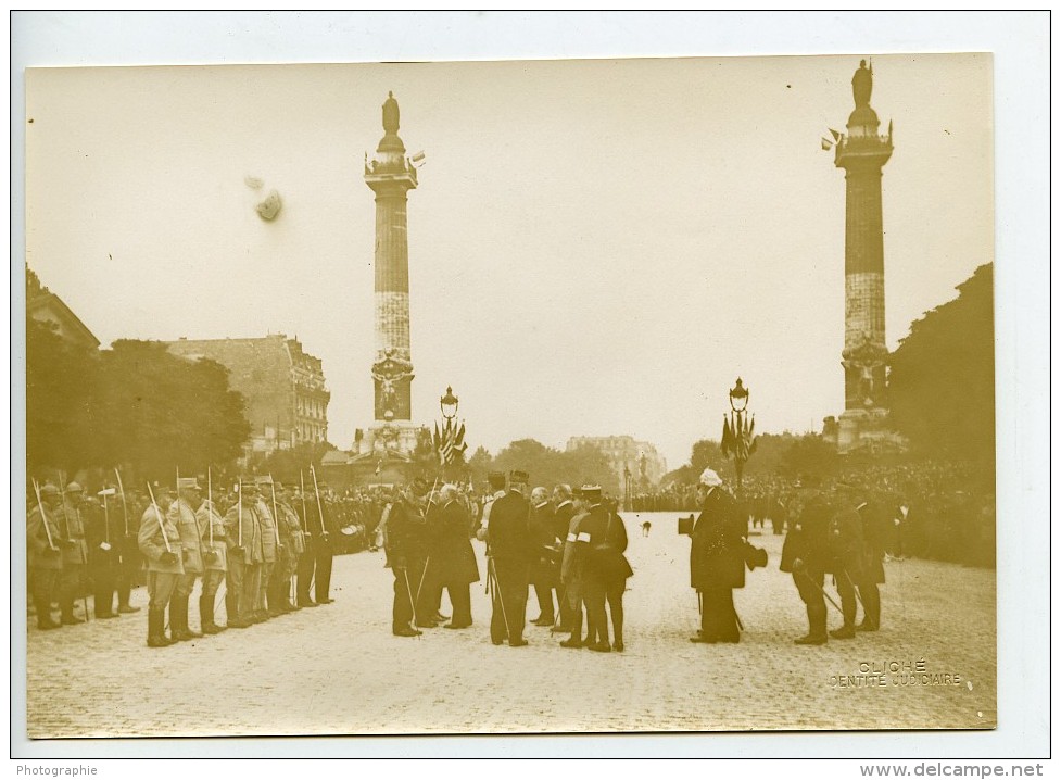 France Paris Place De La Nation Revue Du 14 Juillet WWI Ancienne Photo Identite Judiciaire 1917 - War, Military