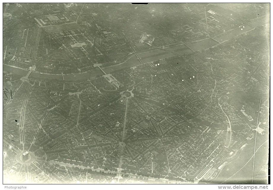 France Paris Auteuil Panorama #12 Première Guerre Mondiale Ancienne Photo Aerienne 1918 - War, Military