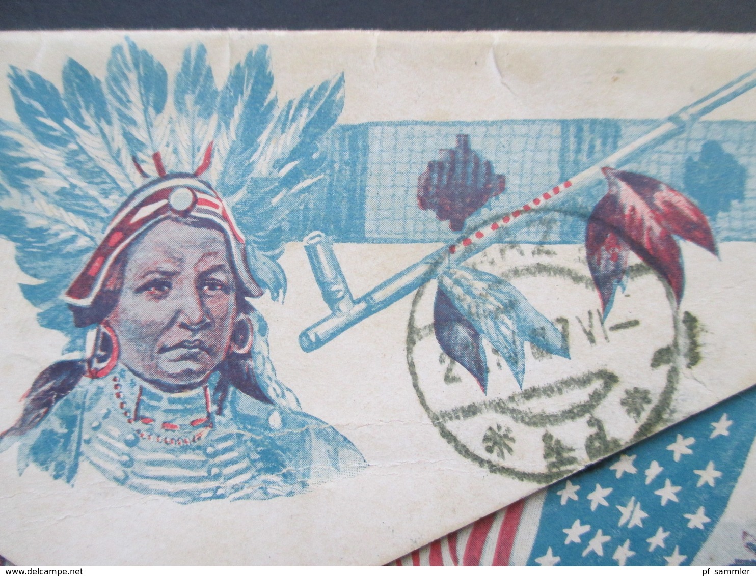 USA / Cuba 1907 Patriotic Cover / Leporello Mit Ansichten! Gesendet Nach Graz Österreich! Indianer / Friedenspfeife. RRR - Cartas & Documentos