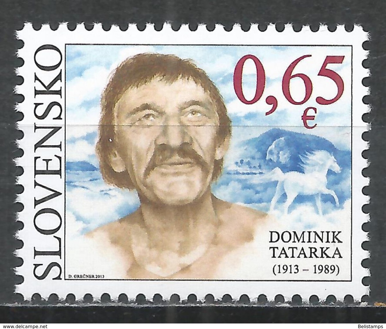 Slovakia 2013. Scott #658 (MNH) Dominik Tatarka (1913-89), Writer ** Complete Issue - Nuovi