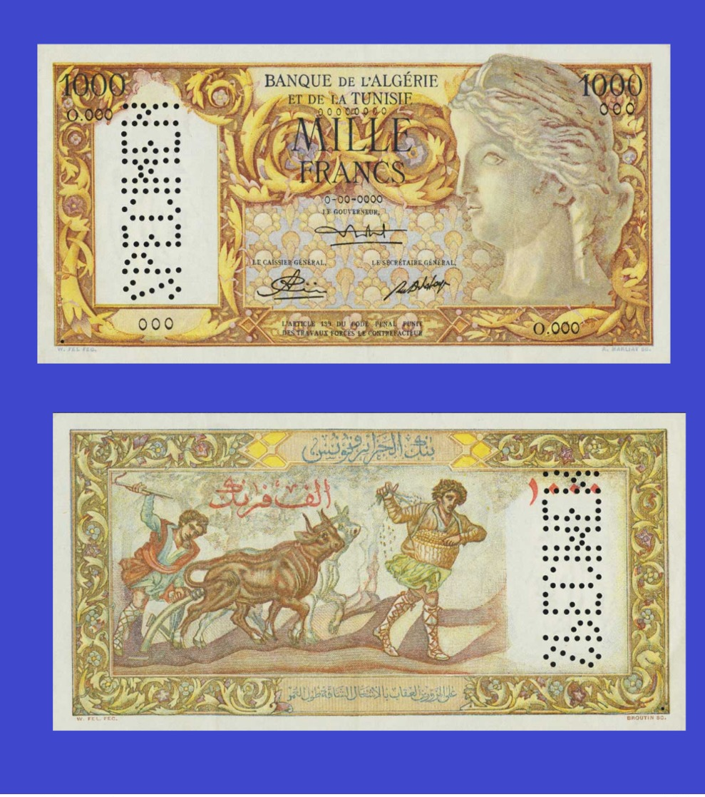 Algeria  1000   Francs 1949  -- Copy - Copy- Replica - REPRODUCTIONS - Algerien