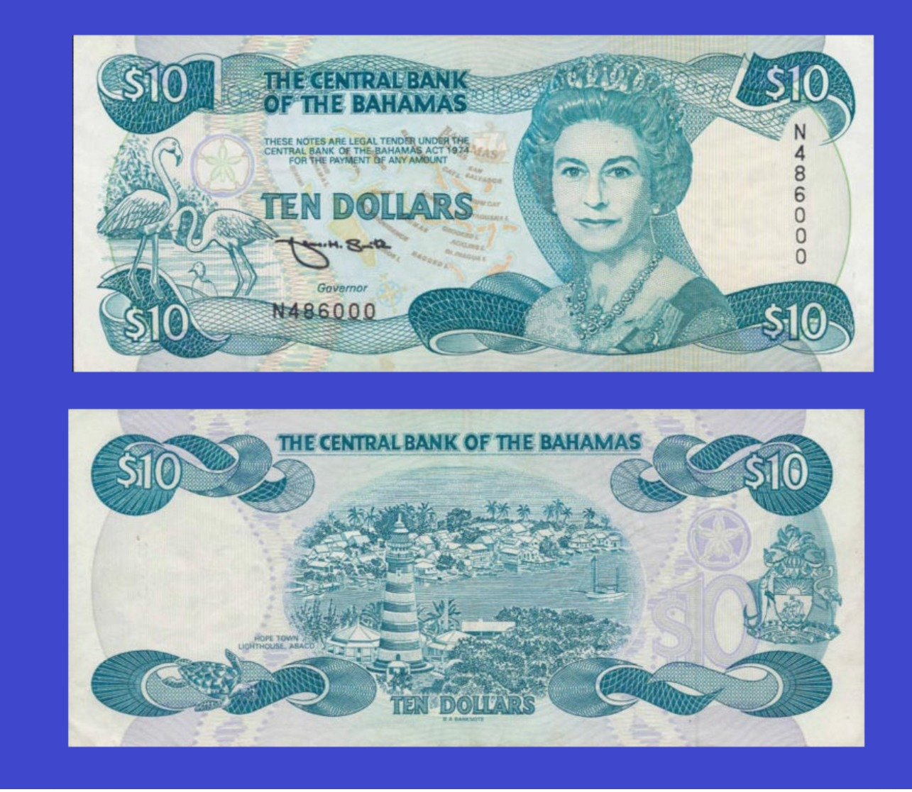 Bahamas  10 Dollars 1974  -- Copy - Copy- Replica - REPRODUCTIONS - Bahamas