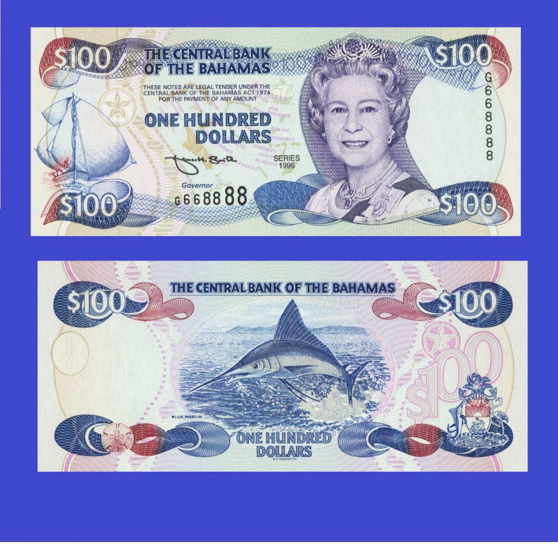 Bahamas  100  Dollars1996  -- Copy - Copy- Replica - REPRODUCTIONS - Bahamas