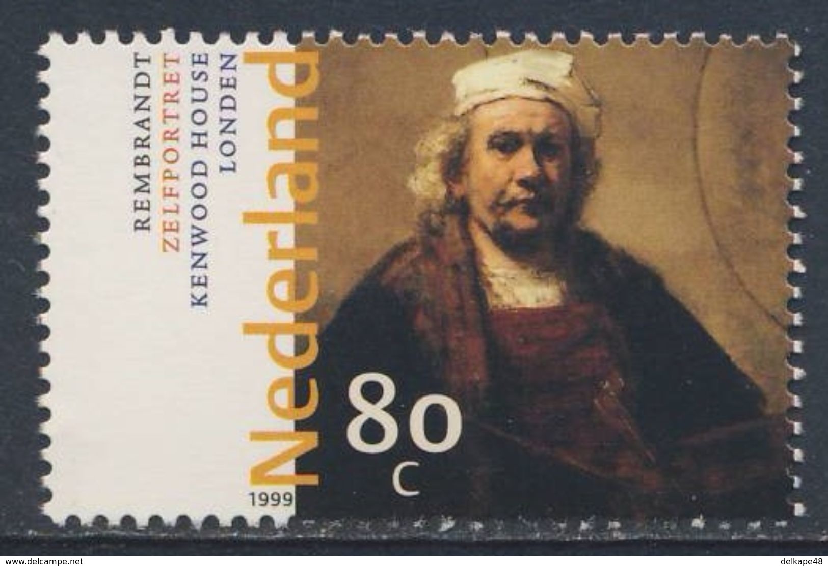 Nederland Netherlands Pays Bas 1999 Mi 1721 SG 1947 ** Self-portrait / Selbstbildnis / Zelfportret Rembrandt (1606-1669) - Rembrandt