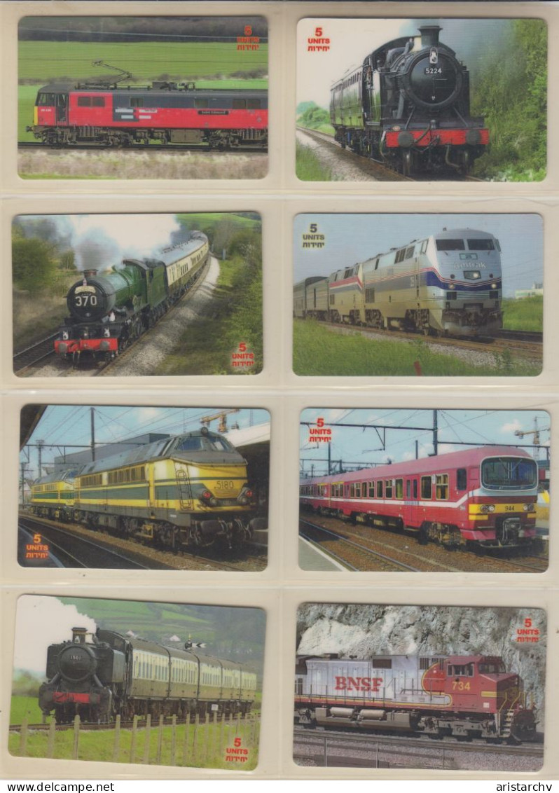 ISRAEL 2002 TRAIN LOCOMOTIVE RAILWAY 15 PHONE CARDS - Trains