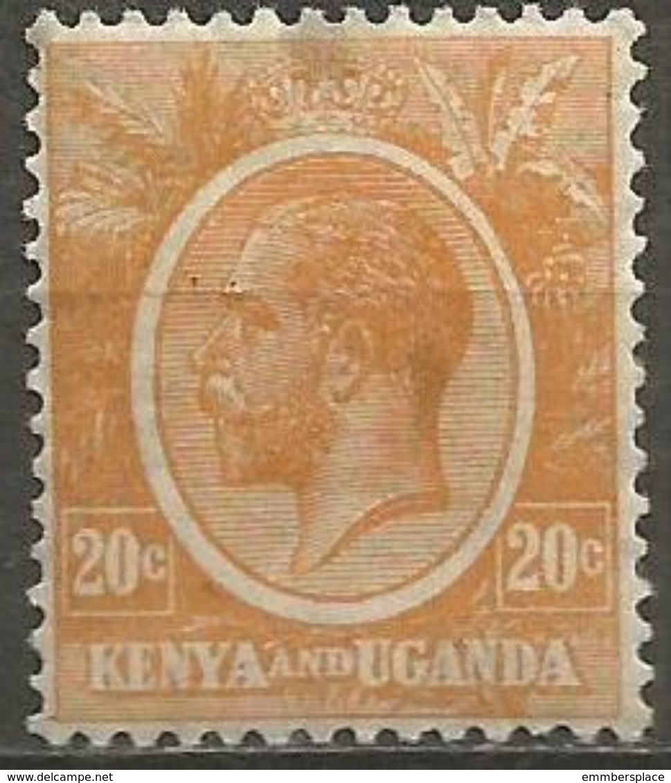 Kenya & Uganda  - 1922 King George V 20c MH *   SG 83  Sc 25 - Kenya & Ouganda