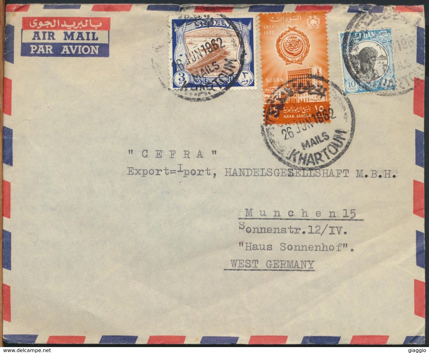 °°° POSTAL HISTORY - SUDAN 1962 °°° - Sudan (1954-...)