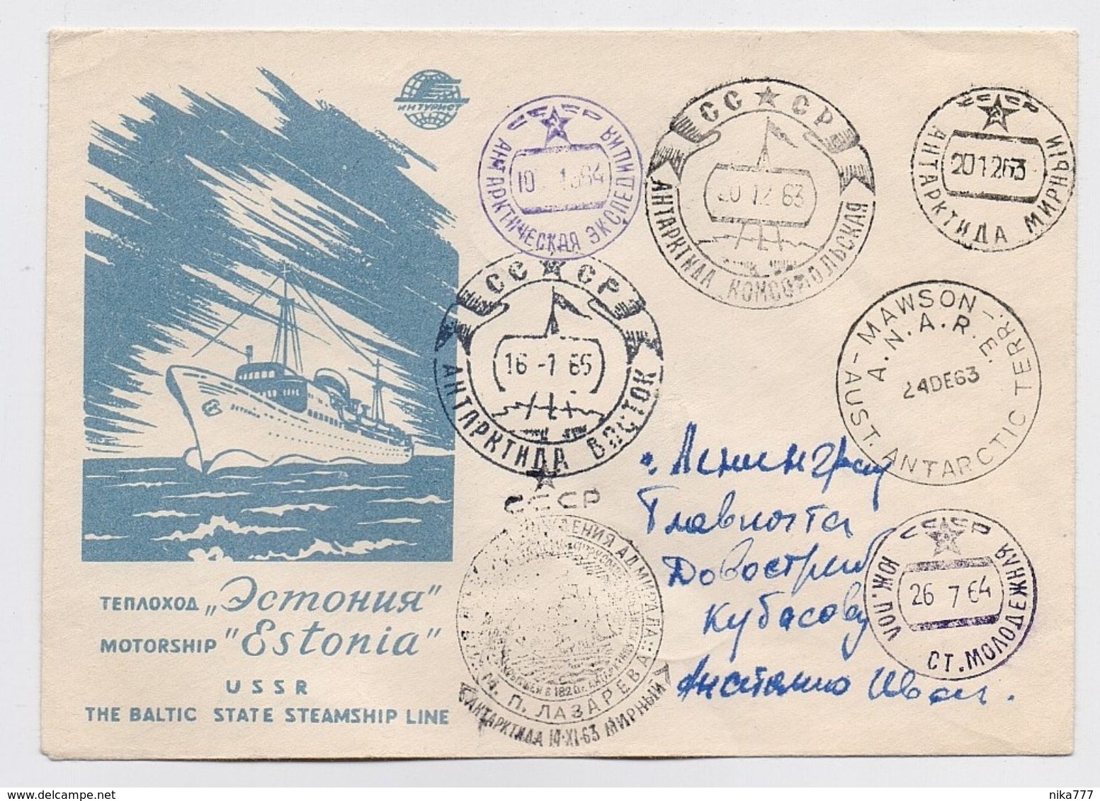 ANTARCTIC Vostok Station 10 SAE Base Pole Mail Cover USSR RUSSIA Komsomolskaya Molodezhnaya Mirny RARE - Research Stations