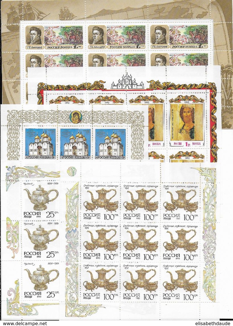 A PARTIR de 1992 - COLLECTION IMPORTANTE TIMBRES + FEUILLETS ** / MNH - 9 SCANS - COTE > 370 EUR.