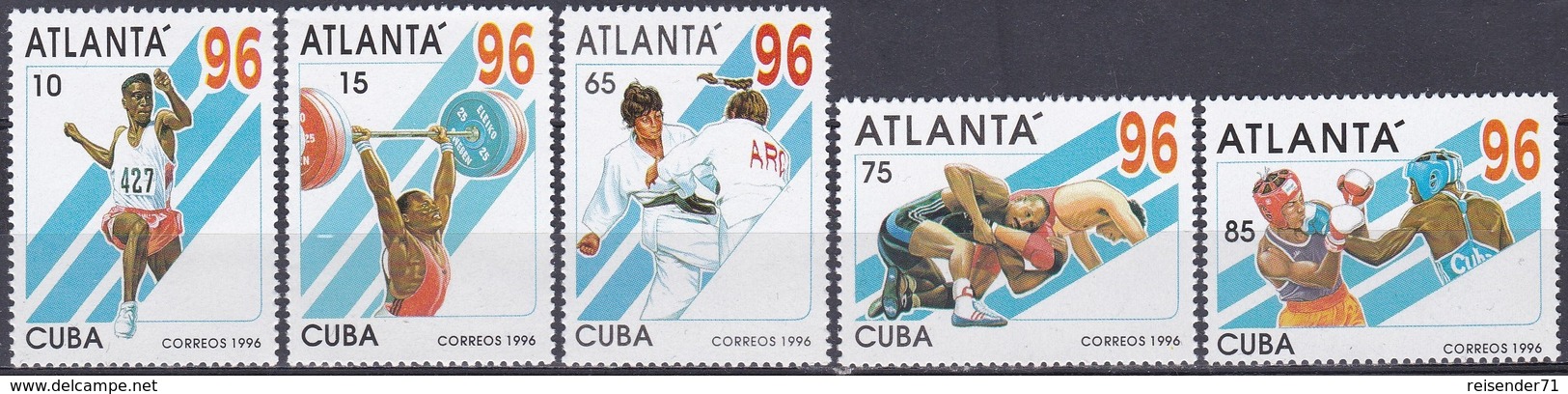 Kuba Cuba 1996 Sport Spiele Olympia Olympics Atlanta Boxen Judo Weitsprung Ringen Gewichtheben, Mi. 3899-3 ** - Ungebraucht