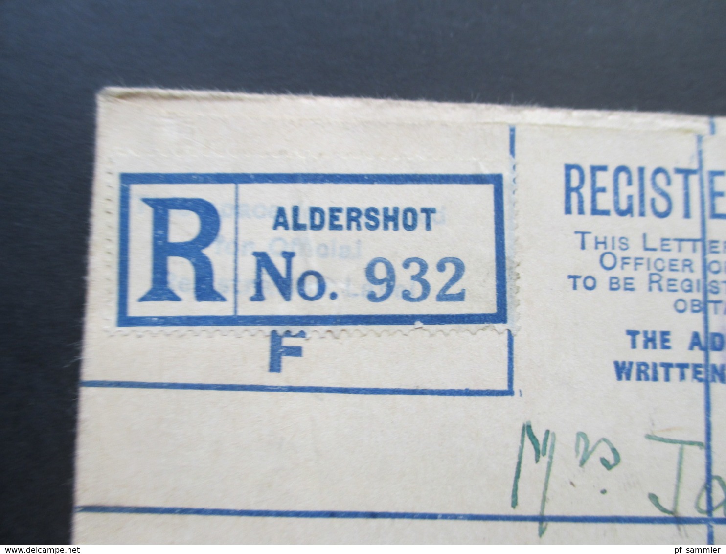 GB 1928 Registered Letter Aldershot No. 932 Nach Wien. Zusatzfrankatur Mit Vignette überklebt Kinderhilswerk Grado - Storia Postale