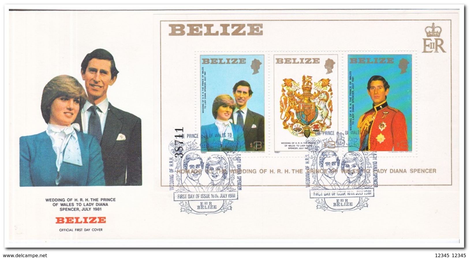 Belize 1981, FDC, Wedding Of Prince Of Wales To Lady Diana Spencer - Belize (1973-...)