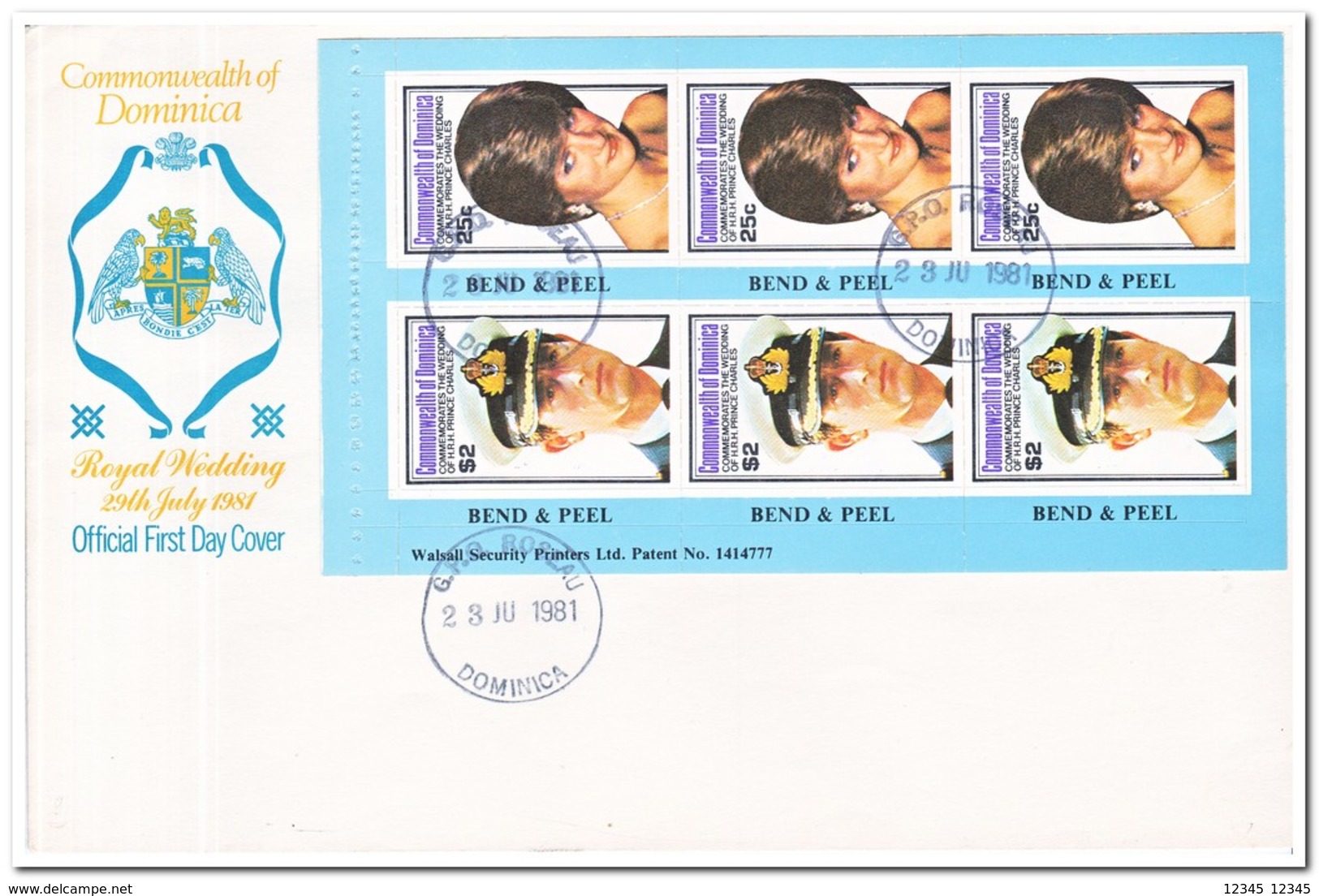 Dominica 1981, FDC, Wedding Of Prince Charles To Lady Diana Spencer ( From Booklet ) - Dominica (1978-...)