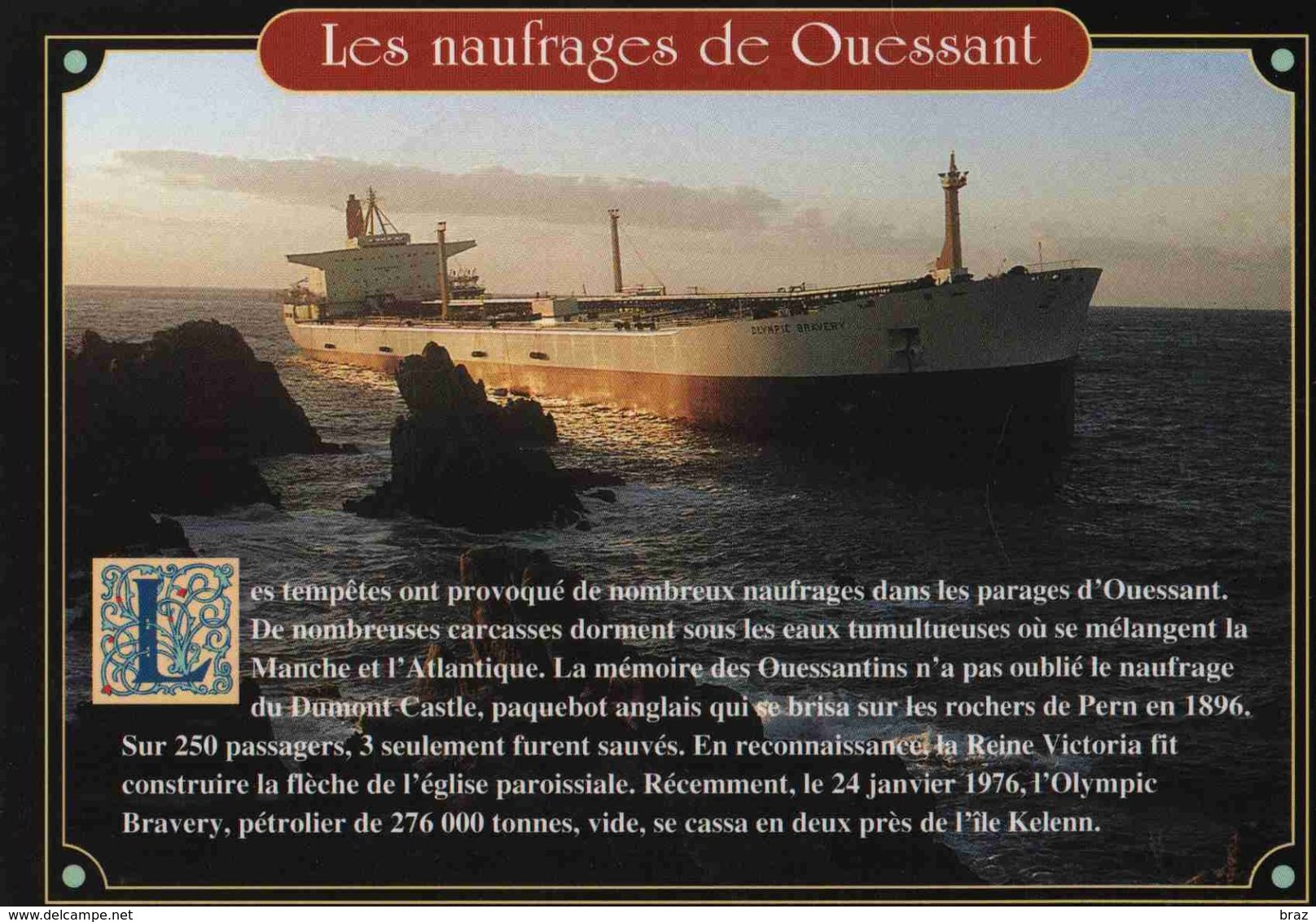 CPM Ile D'ouessant  Naufrage De L'olympic Bravery - Ouessant