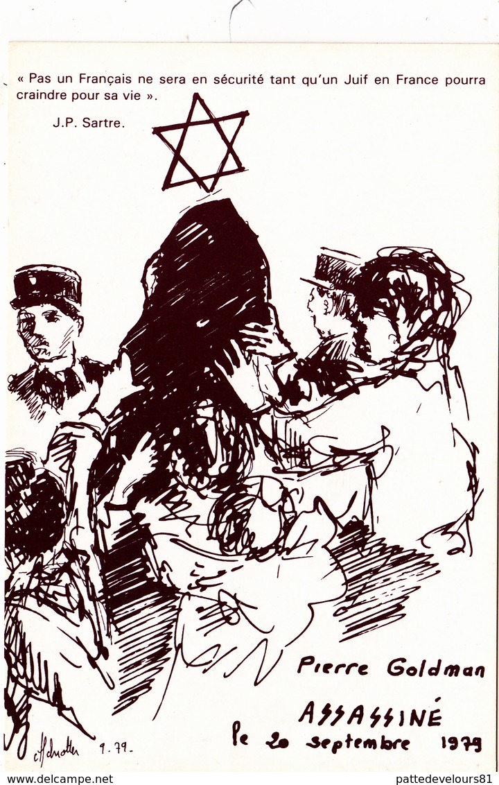 CPSM Juïf Judaïsme Judaïca Assassinat De Pierre GOLDMAN Septembre 1979 Tirage Limité Illustrateur A. SCHROTTER - Other & Unclassified