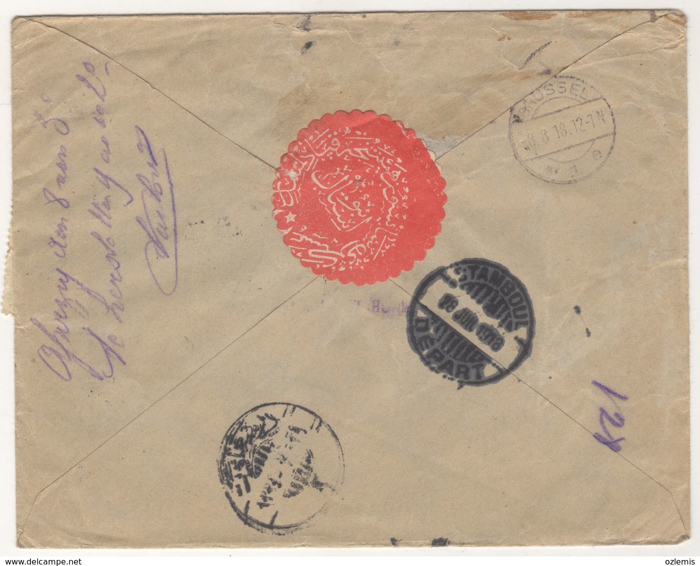 TURQUIE,TURKEI TURKEY SMYRNE TO BRUSSEL 1918 COVER USED - Briefe U. Dokumente