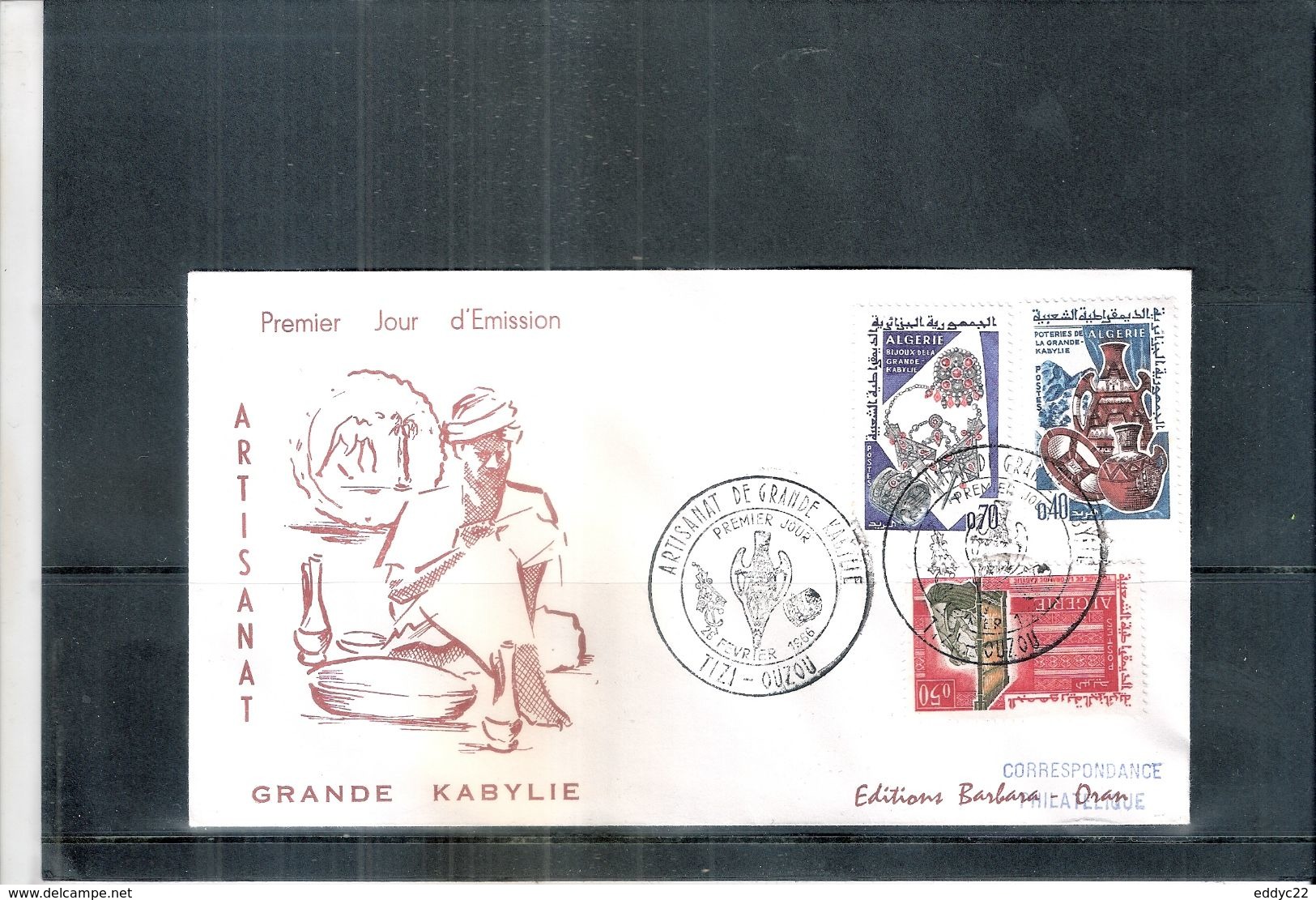 Artisanat De La Grande Kabylie - FDC D'Algérie 1966 - Série Complète (à Voir) - Algeria (1962-...)