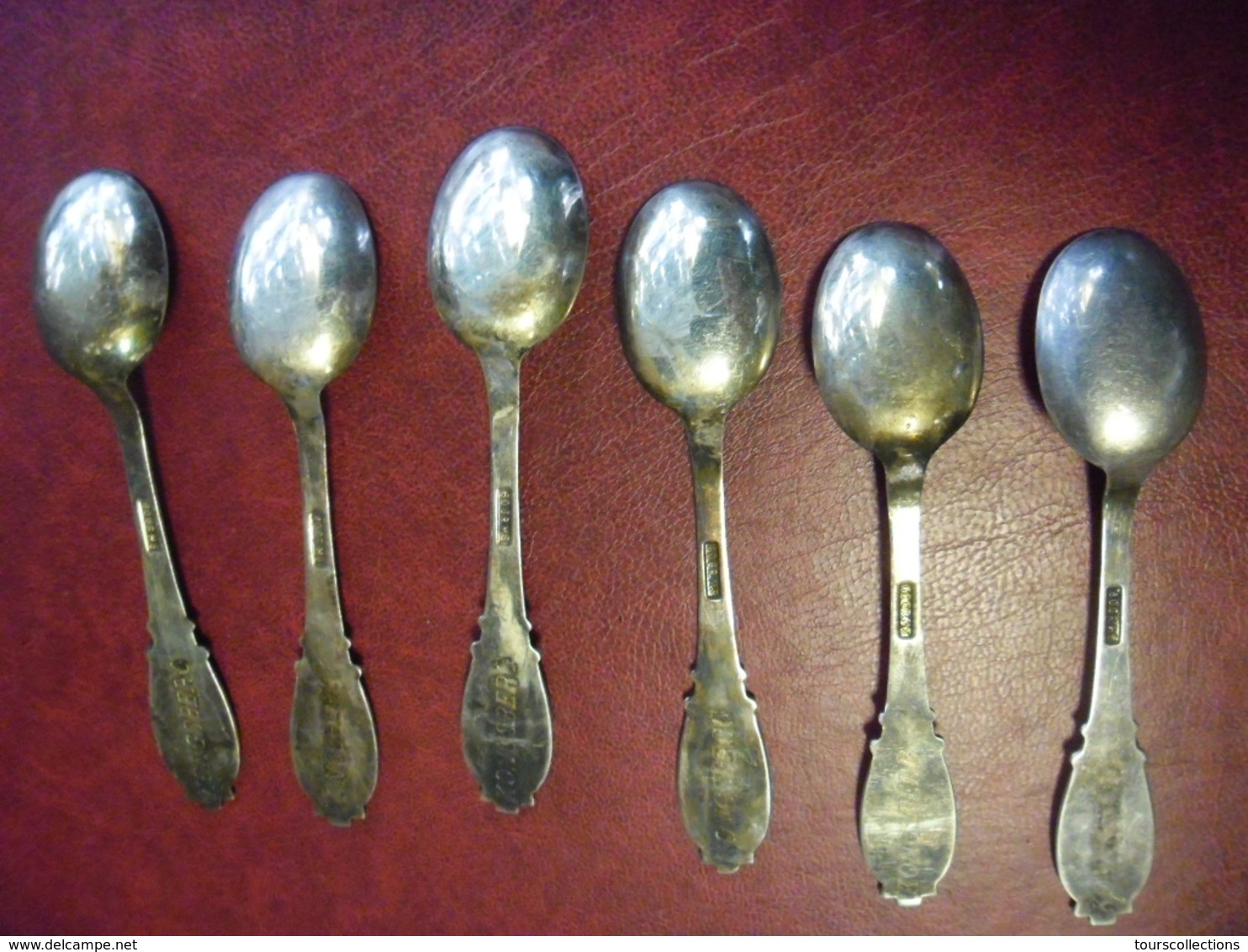 Superbe Collection 6 Petites Cuillères Poinçon 60 Grammes Argent ? Ciselée Ancien Et Non Servit NORVEGE Kongsberg Norge - Spoons