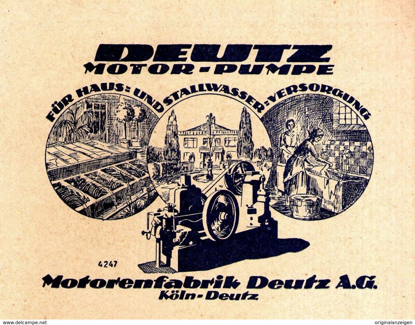 Original-Werbung/ Anzeige 1924 - MOTORENFABRIK DEUTZ AG - KÖLN- DEUTZ - Ca. 140 X 110 Mm - Advertising