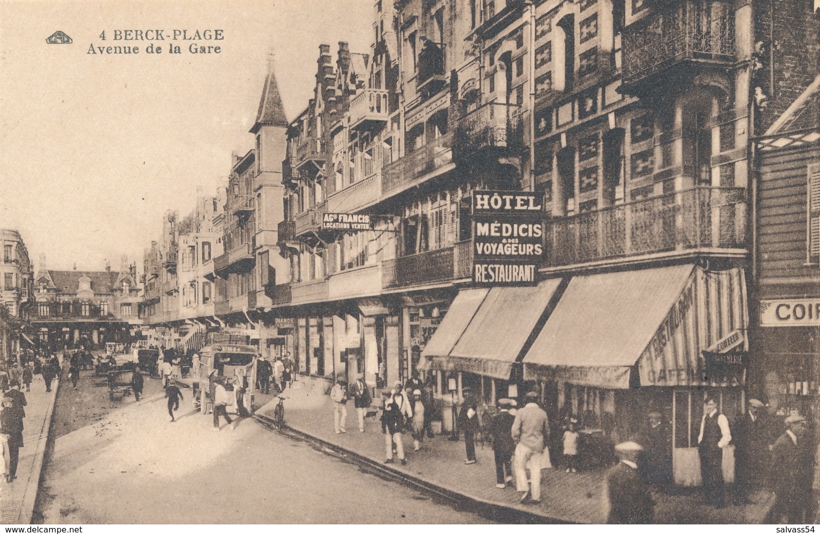 62) BERCK-PLAGE : Avenue De La Gare - Hôtel Medicis,... - Berck