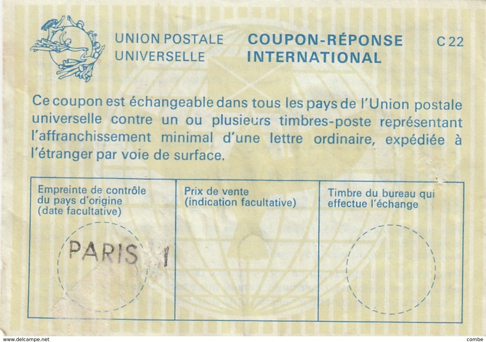 REPLY COUPON REPONSE.   PARIS 51   /  22 - Coupons-réponse