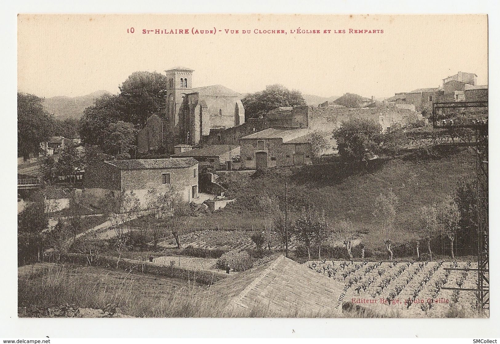 11 Saint Hilaire, Vue Du Clocher, L'église, Les Remparts (1929) - Saint Hilaire