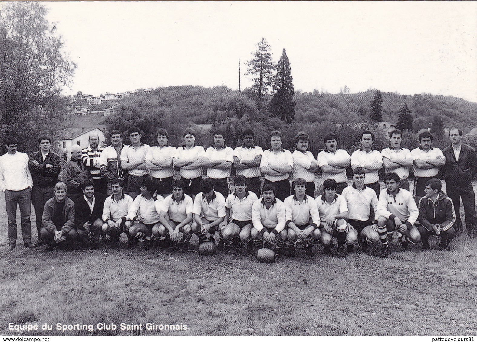 CPSM (09) SAINT GIRONS Sporting Club Saint Gironnais Sport Jeu Equipe De Rugby 1987 (2 Scans) - Rugby