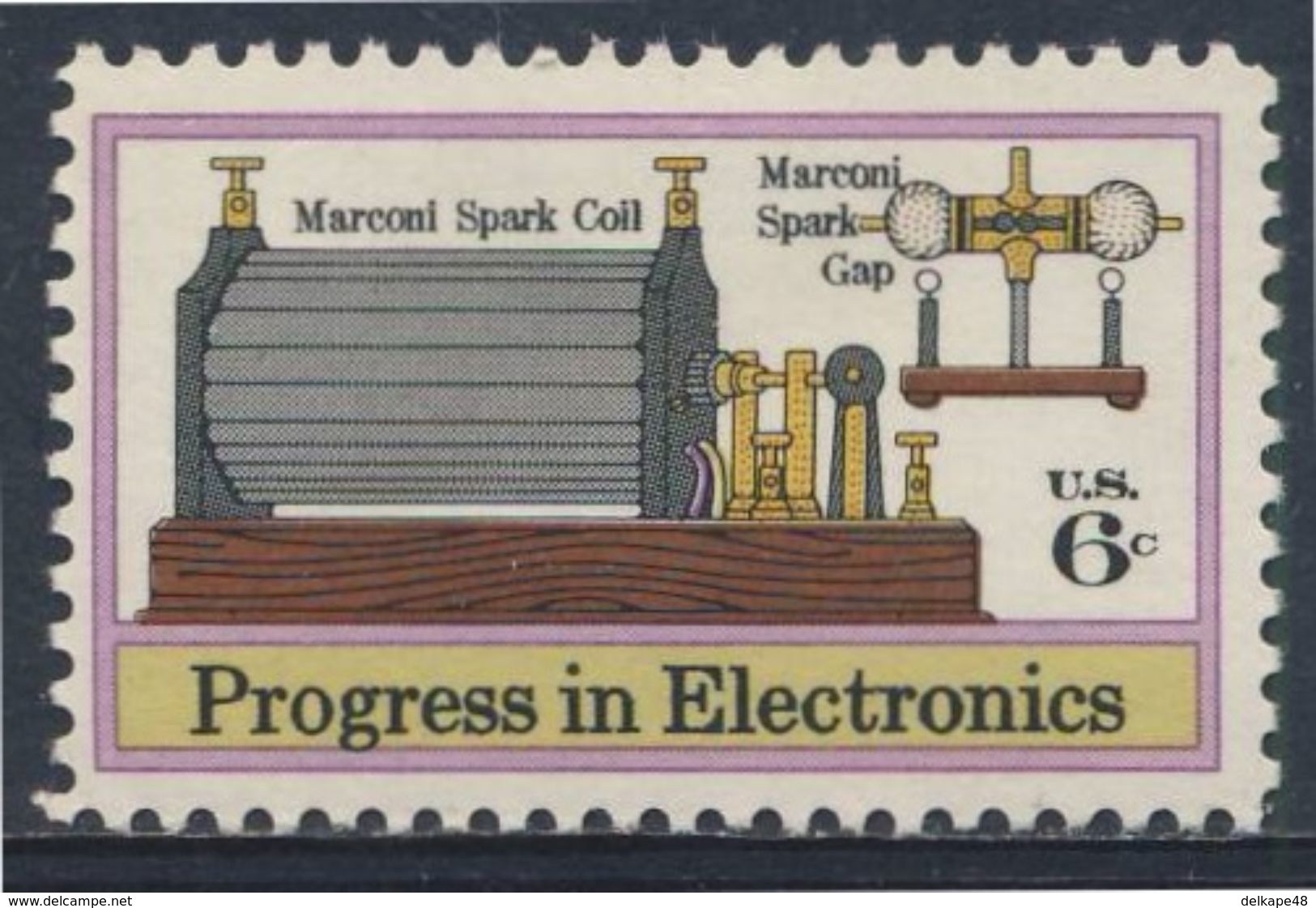 USA 1973 Mi 1113 YT 994 * MH - Spark Coil And Gap (1901) By Marconi / Funkeninduktor + Transatlantische Funkverbindung - Telecom