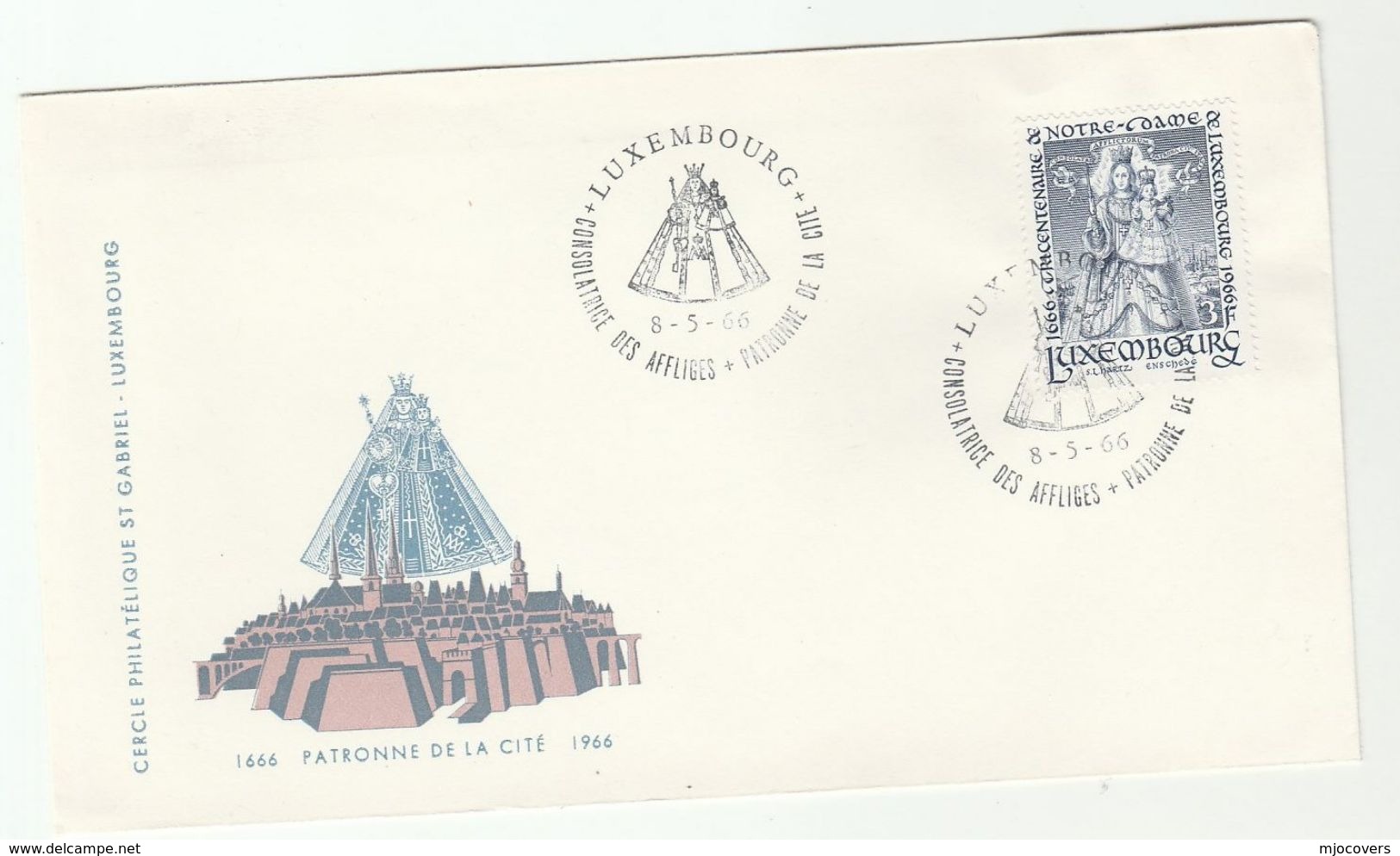 1966 LUXEMBOURG RELIGION Consoler Of The Afflicted EVENT COVER  Stamps - Covers & Documents