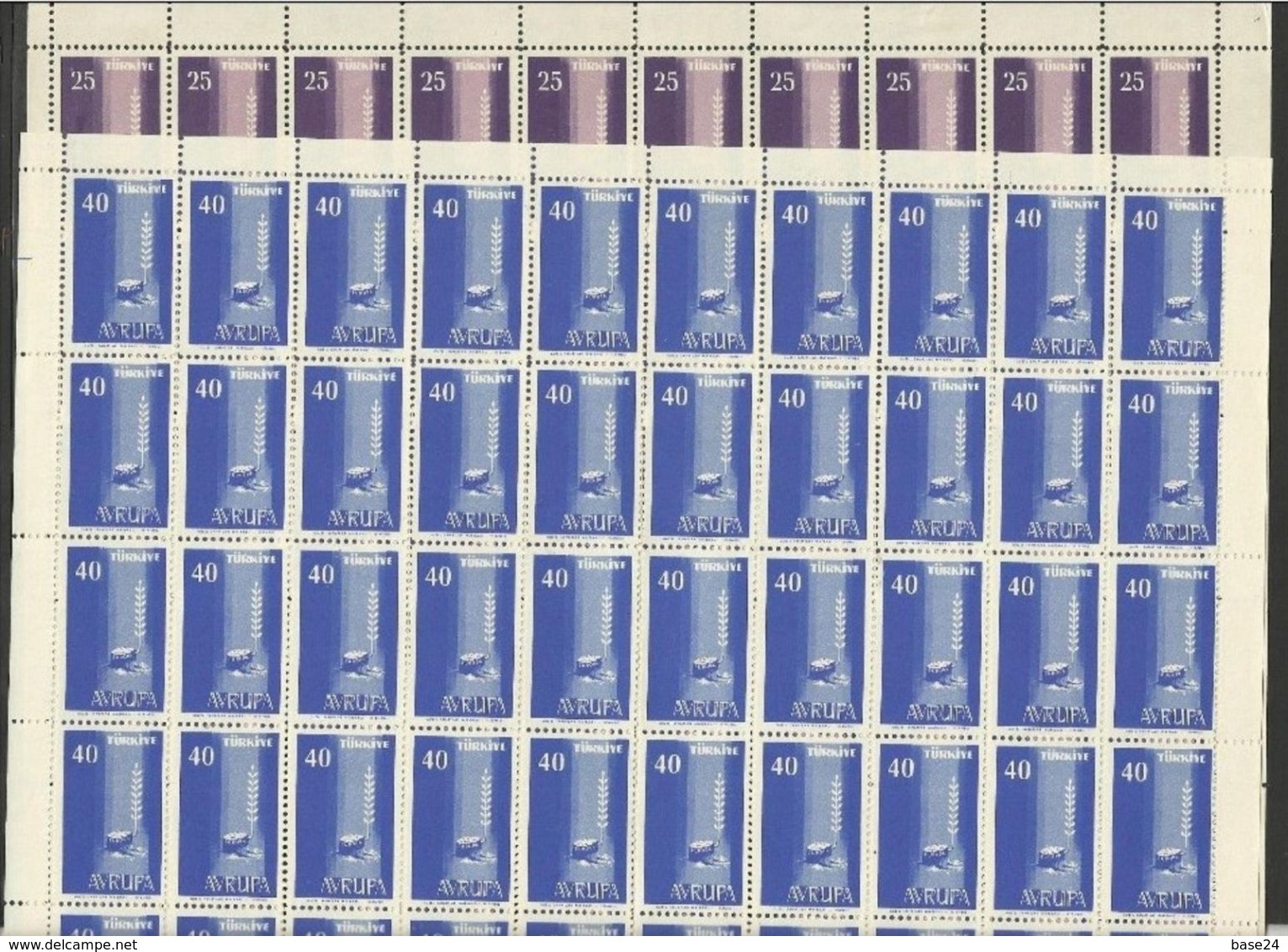 1958 Turchia Turkey EUROPA CEPT EUROPE 50 Serie Di 2v. In Foglio MNH** Sheets - 1958