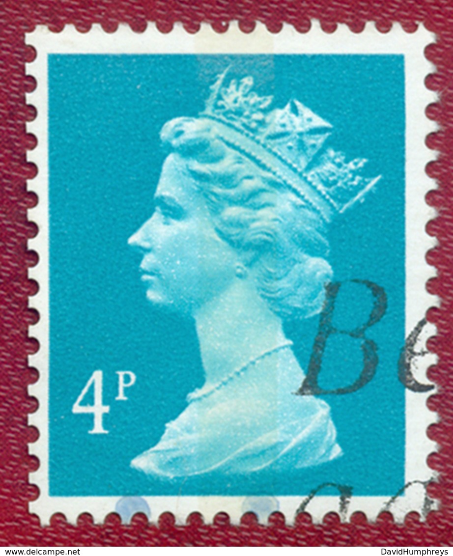 Great Britain GB 1971 - 1996 4p Green-blue Machin Used - Machin-Ausgaben