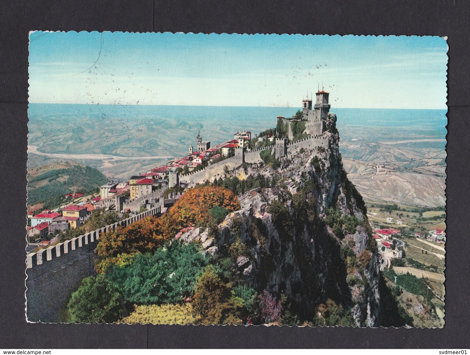 San Marino: PPC Picture Postcard To Germany, 1969, 5 Stamps, Philately, Roman Ruins, Bird, Postage Due (traces Of Use) - Brieven En Documenten