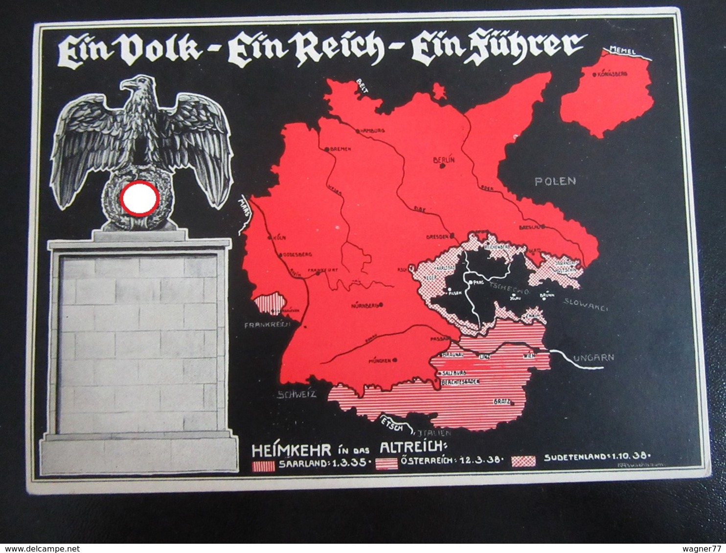 Postkarte Postcard Sudetenland - Stempel Einmarsch Schönfeld Karlsbad 1938 - Briefe U. Dokumente
