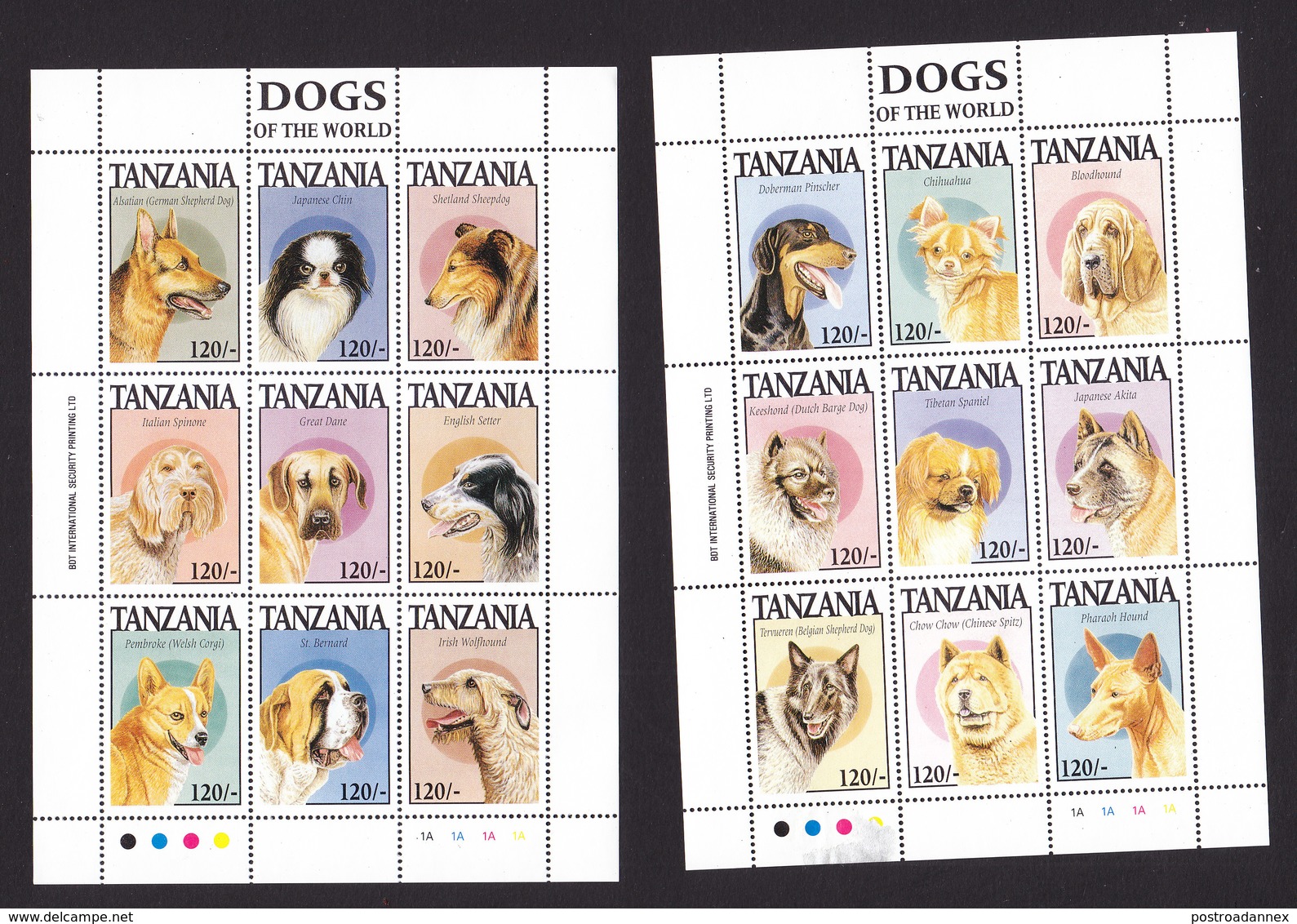 Tanzania, Scott #1175-1178, Mint Never Hinged, Dogs, Issued 1994 - Tanzanie (1964-...)