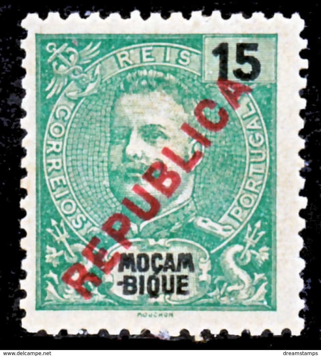 !										■■■■■ds■■ Mozambique 1917 AF#190* Local "republica" 15 Réis ++ (x3902) - Mozambique