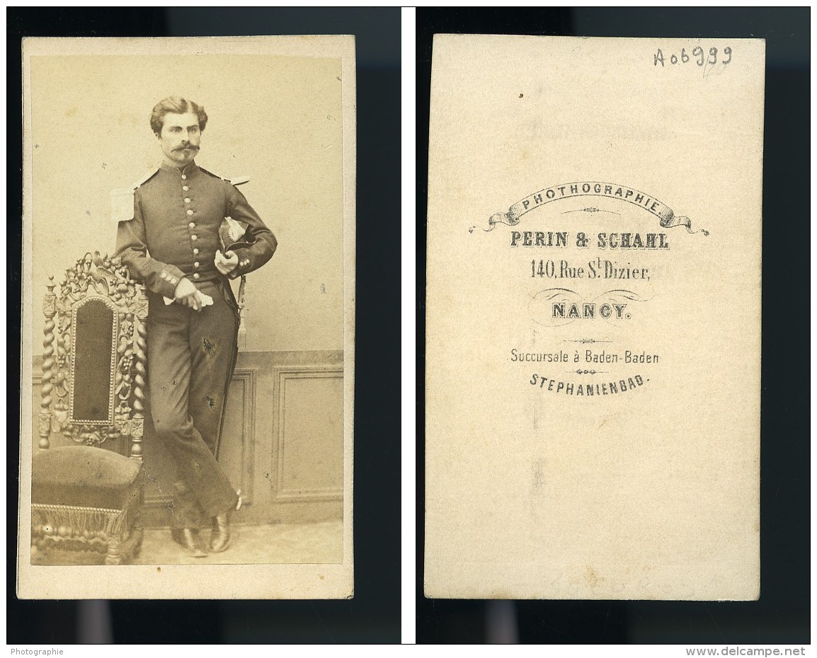 France Nancy Militaire Officier Ancienne CDV Photo Perin &amp; Schahl 1870 - Anciennes (Av. 1900)