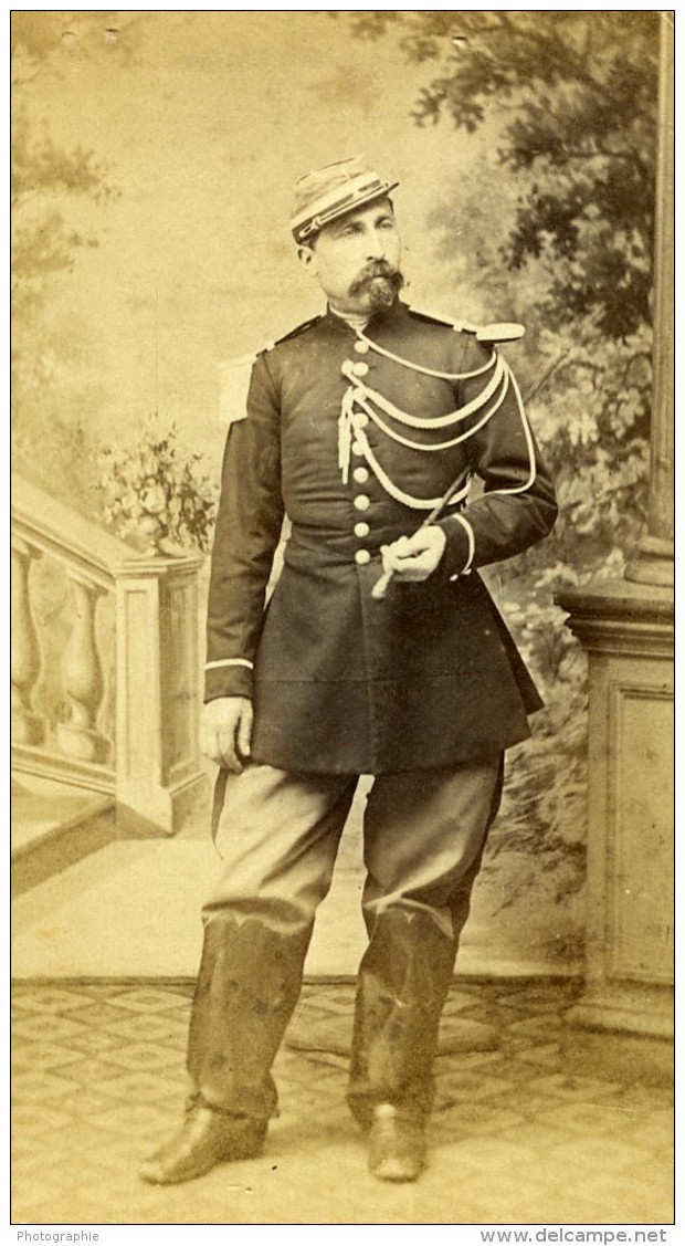 France Militaire Officier Ancienne CDV Photo Anonyme 1870 - Anciennes (Av. 1900)