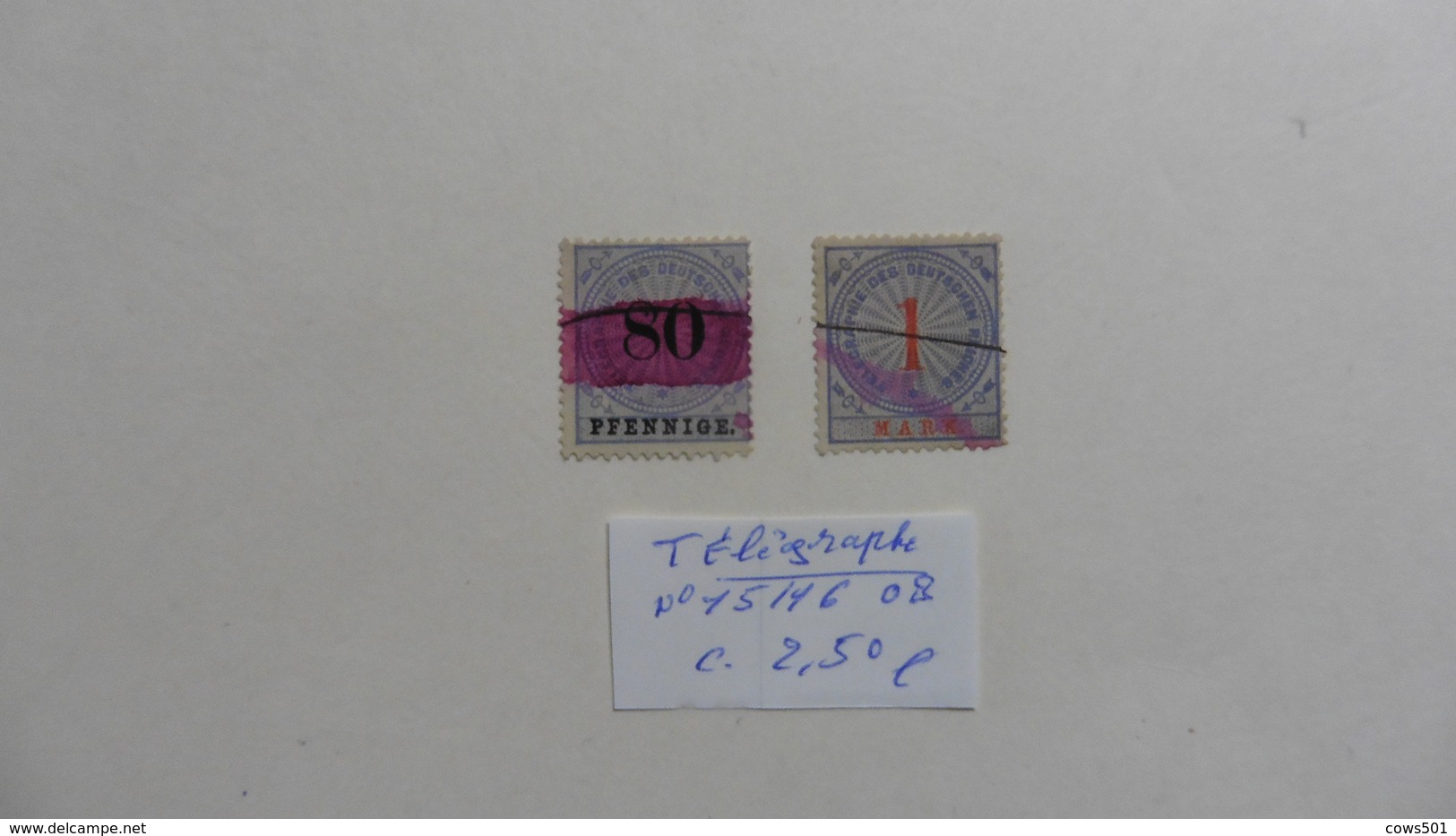 Allemagne :Reich :Télégraphe :  2 Timbres N° 15 Et 16 Oblitérés - Gebraucht