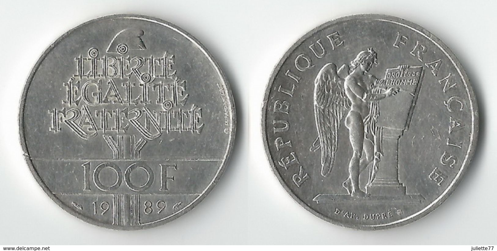Pièce De 100 Francs Argent 1989 (Droits De L'Homme) [02] - Other & Unclassified